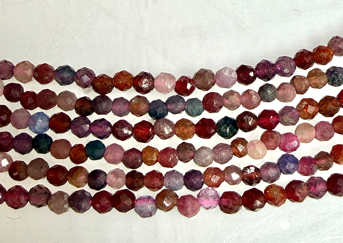 6 PCs 2mm Natural Rainbow Spinel Necklaces