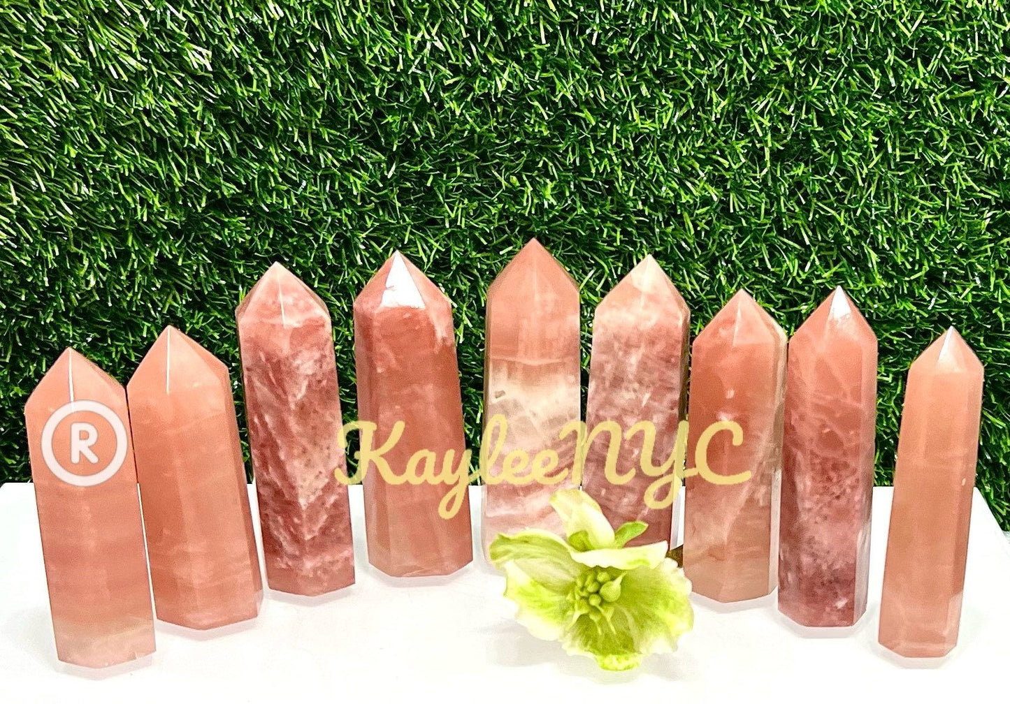 Wholesale Lot 2 Lbs Natural Strawberry Calcite Obelisk Tower Point Crystal Energy