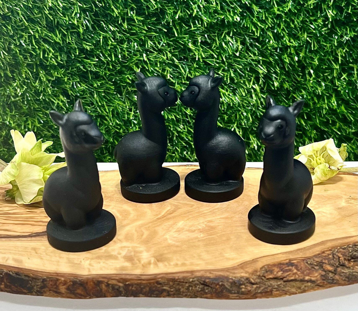 Wholesale Lot 4 Pcs Natural Black Obsidian Alpaca Nice Quality Healing Energy