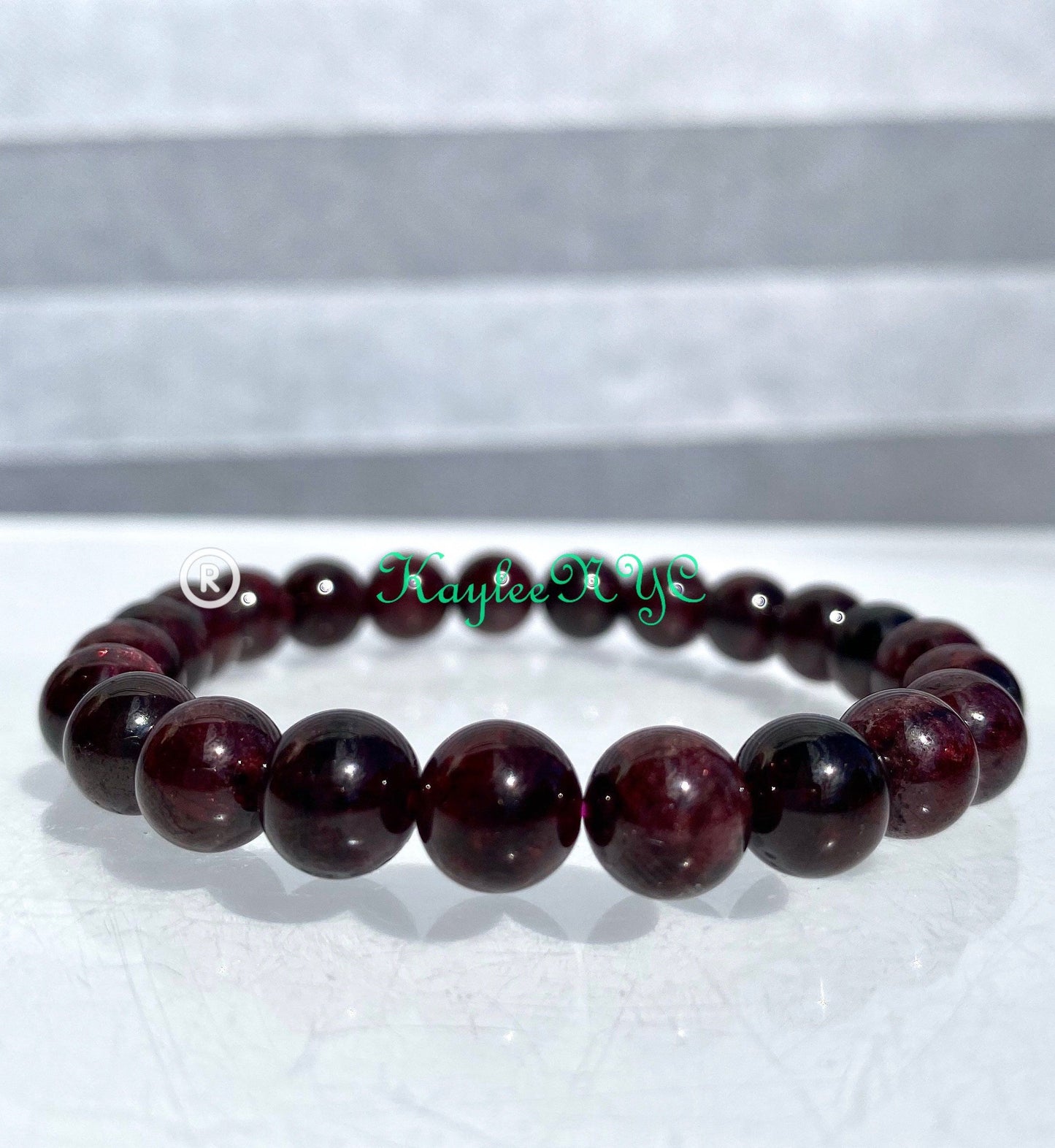 Wholesale 6 Pcs Natural Garnet 7-8mm 7.5” Crystal Healing Stretch Bracelet