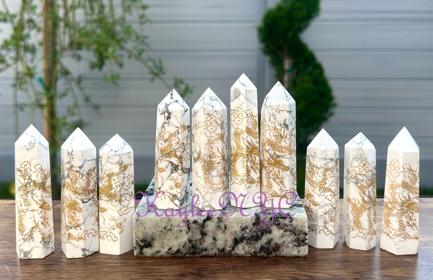 Wholesale Lot 2 lbs Natural Howlite Dragon Print Tower Obelisk Point Wand Crystal Energy Healing