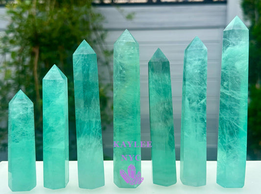 Wholesale Lot 2 lbs Natural Mint GreenFluorite Obelisk Tower Point Crystal Healing