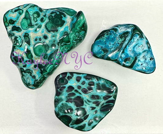 Wholesale Lot 3 pcs Natural Raw Chrysocolla Malachite Crystal Nice Quality 2.8-3lbs