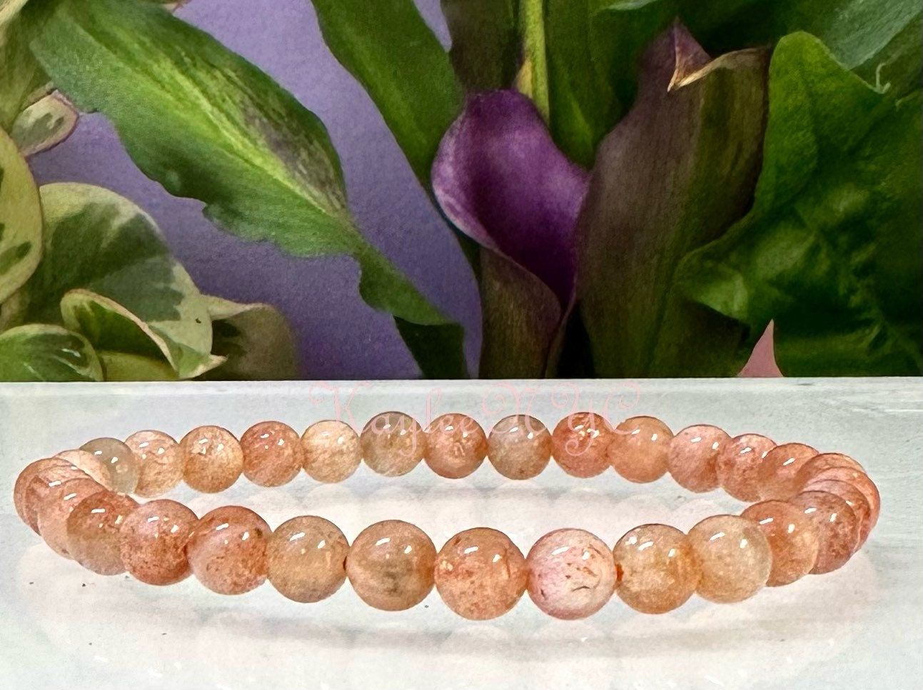 Wholesale lot 6 Pcs Natural Sunstone 6mm 7.5” Crystal Healing Stretch Bracelet