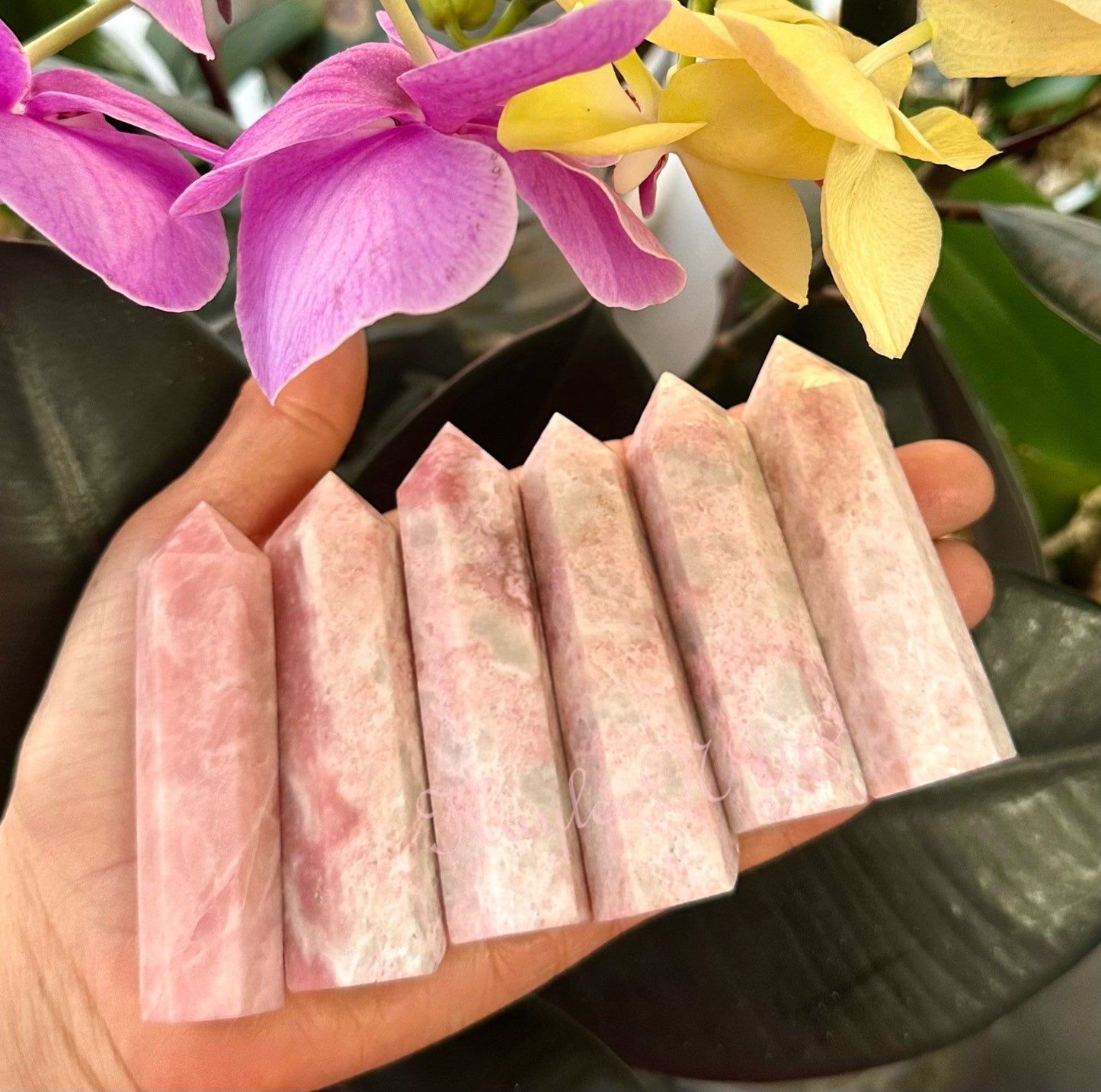 Wholesale Lot 1 Lb Natural Pink Jade Obelisk Tower Point Crystal Energy