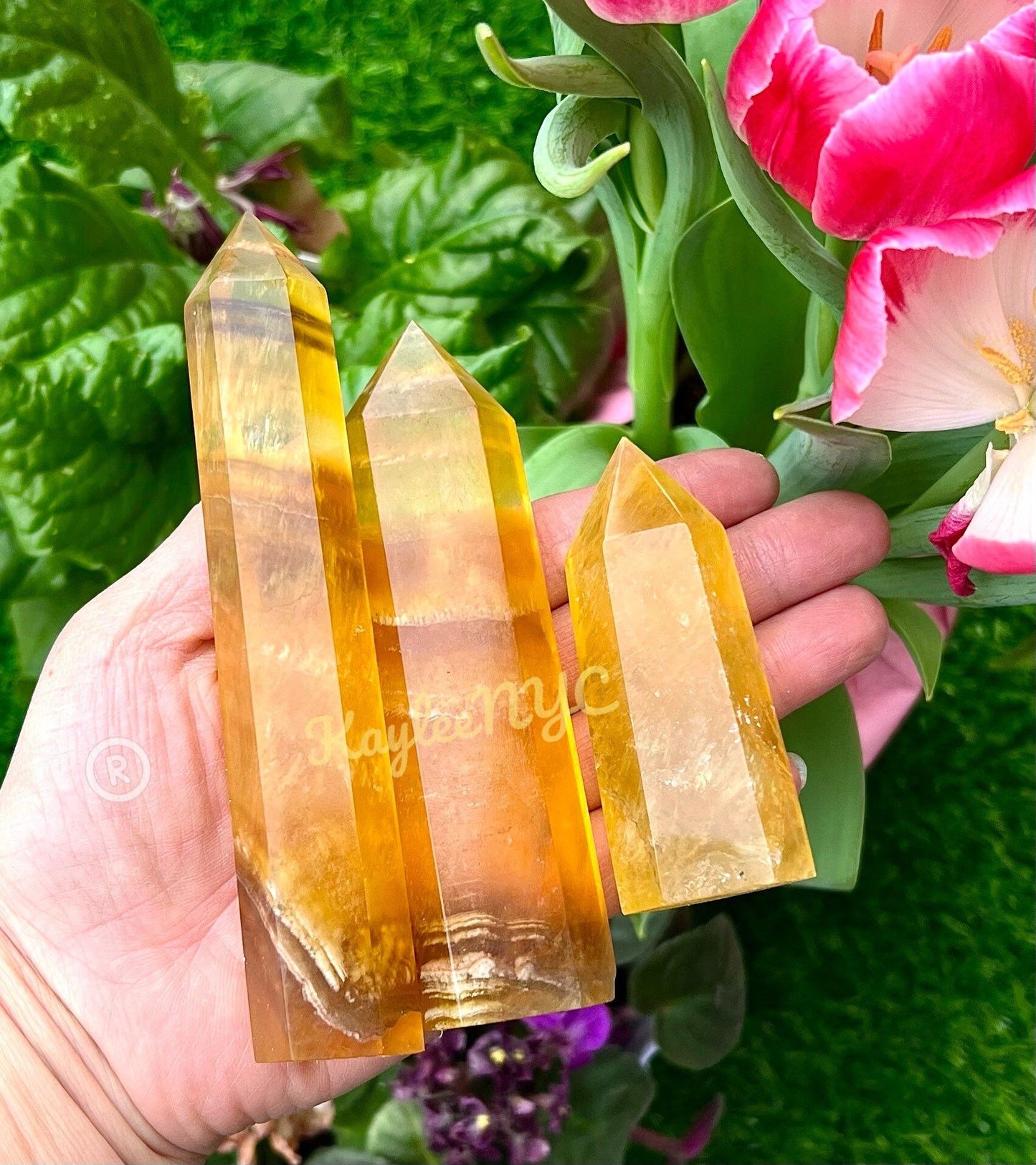 Wholesale Lot 2 lbs Yellow Fluorite Obelisk Tower Point Crystal Natural Energy