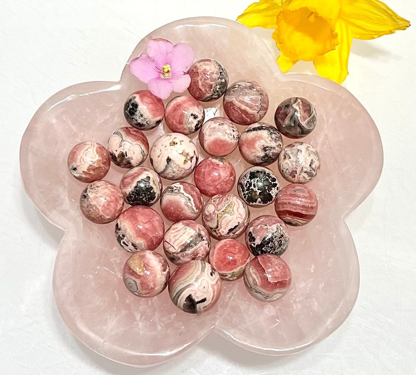 Wholesale Lot 0.5 lb Natural Rhodochrosite Spheres Crystal Ball Energy Healing