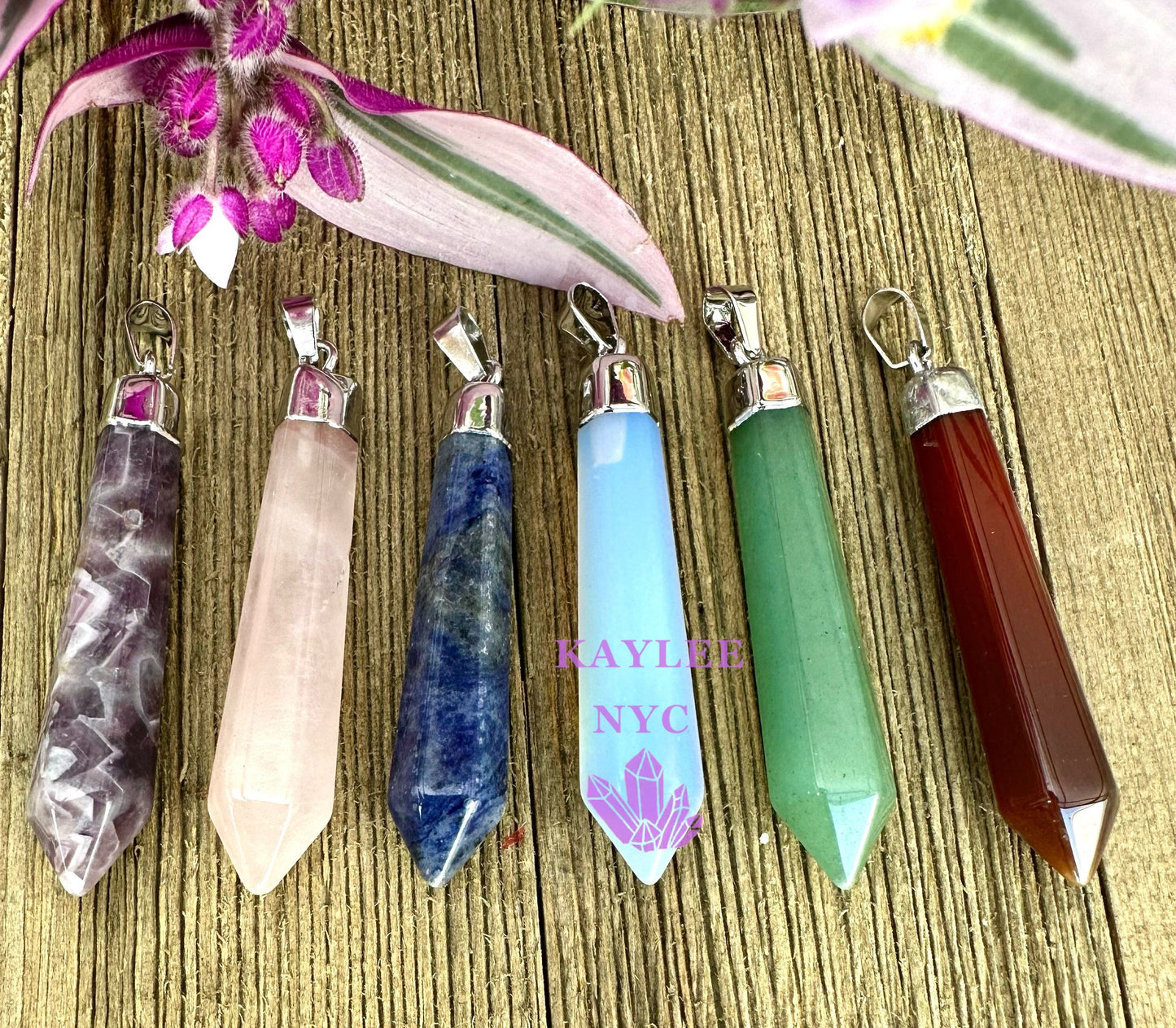 Wholesale Lot 6 Pcs Mix Crystal Pendant Healing Energy