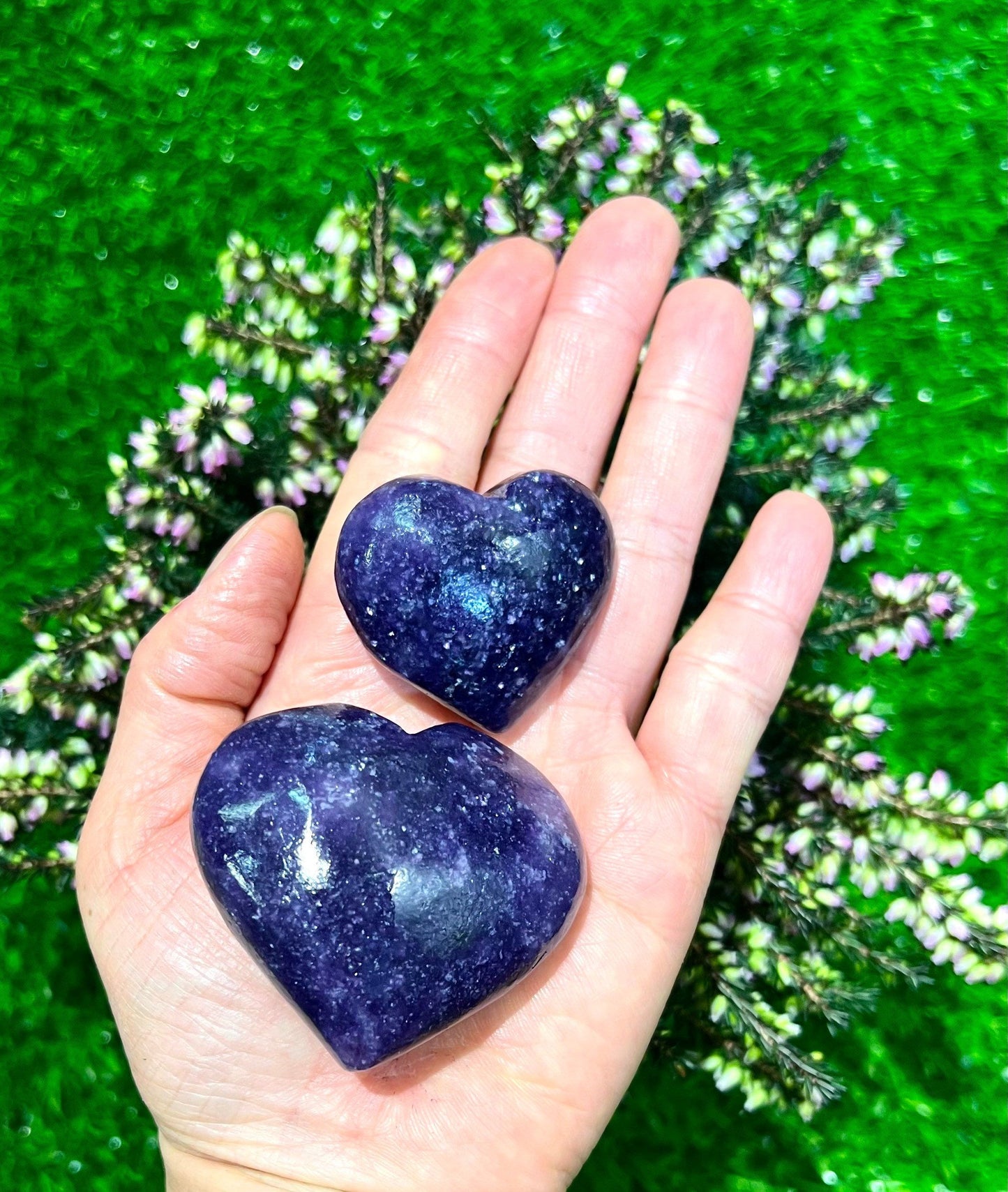 Wholesale Lot 2 Lbs Natural Lepidolite Crystal Heart Healing Energy