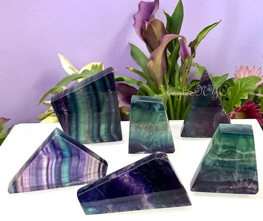 Wholesale Lot 6 pcs Natural Rainbow Fluorite Polished Slab Crystal Nice Quality 1.9-2 lbs