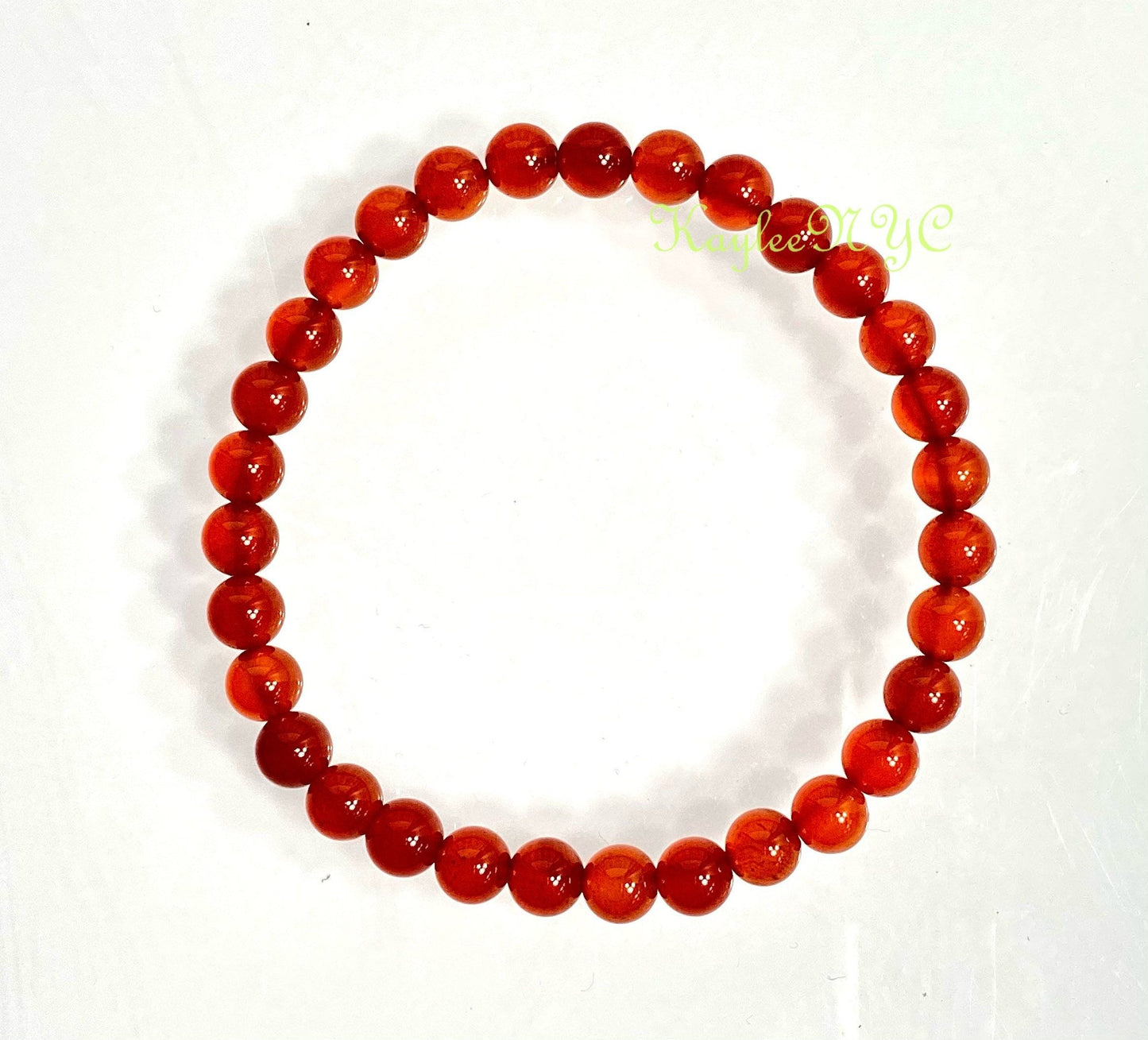 Wholesale Lot 6 Pcs Carnelian 6mm 7.5” Crystal Healing Stretch Bracelet