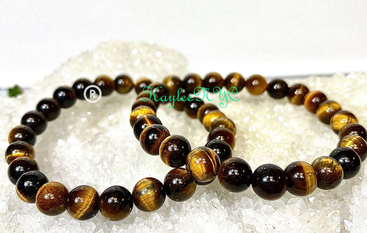 Wholesale 6 Pcs Natural Tiger Eye 8mm 7.5” Crystal Healing Stretch Bracelet