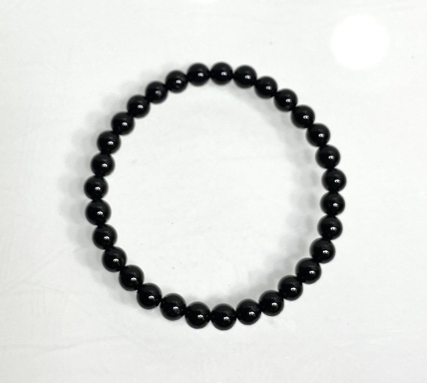 Wholesale 6 Pcs Natural Black Tourmaline 6mm 7.5” Crystal Healing Stretch Bracelet