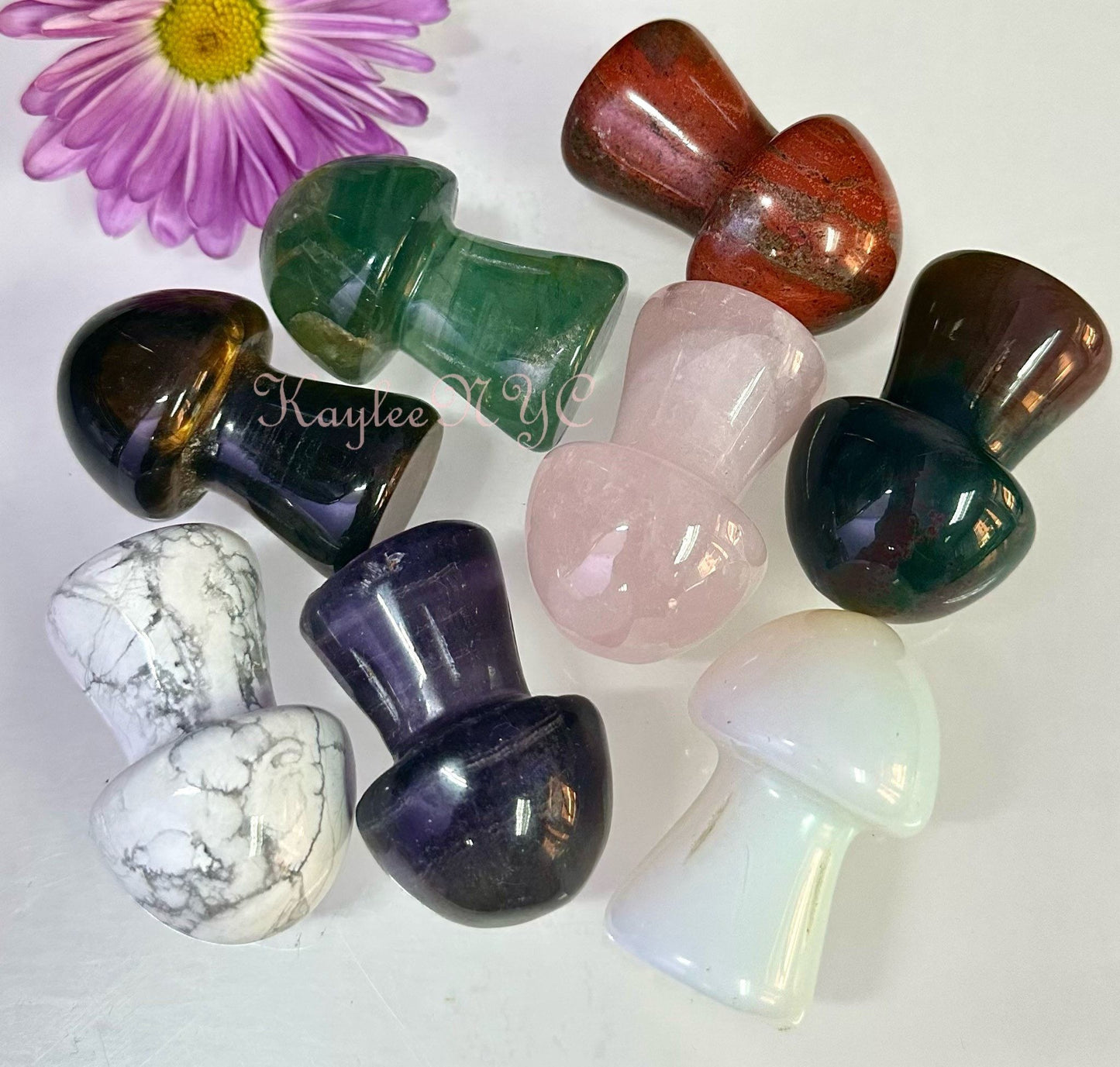 Wholesale Lot 8 PCs Natural mix Crystal Mushroom Healing Energy