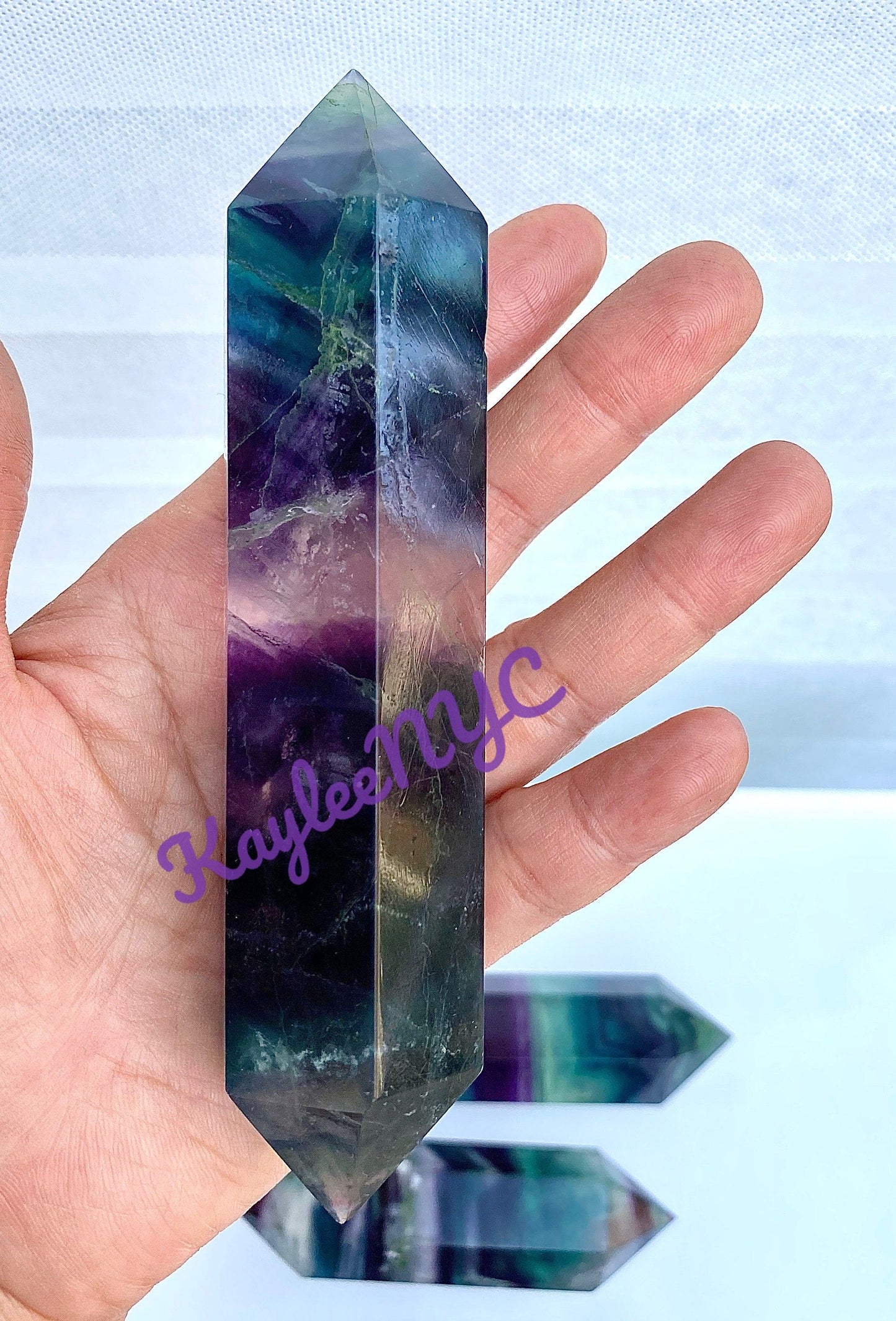 Wholesale Lot 2 Lb Natural Double Terminated Fluorite Point Wand Crystal