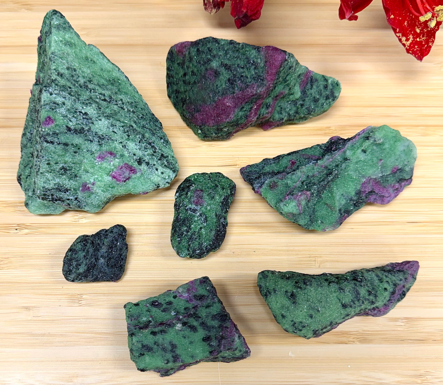 2 lbs Natural Ruby Zoisite Rough Crystals Healing Energy