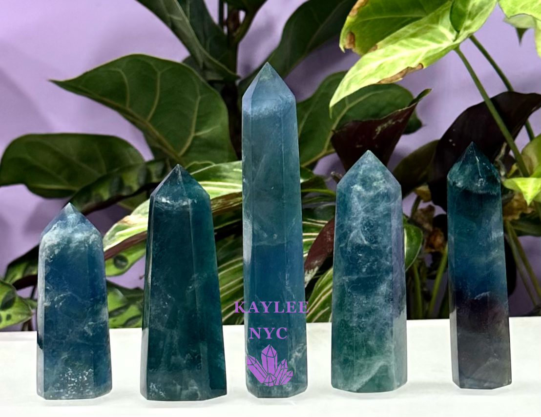 Wholesale Lot 1 Lb Blue Fluorite Obelisk Tower Point Natural Crystal Energy