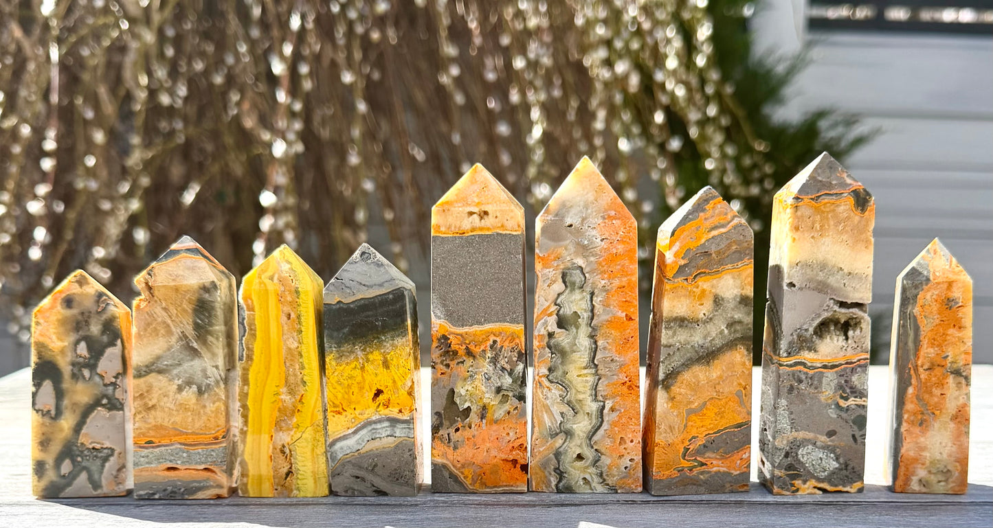 Wholesale Lot 2 lbs Natural Bumblebee Jasper Obelisk Tower Point Crystal Healing Energy