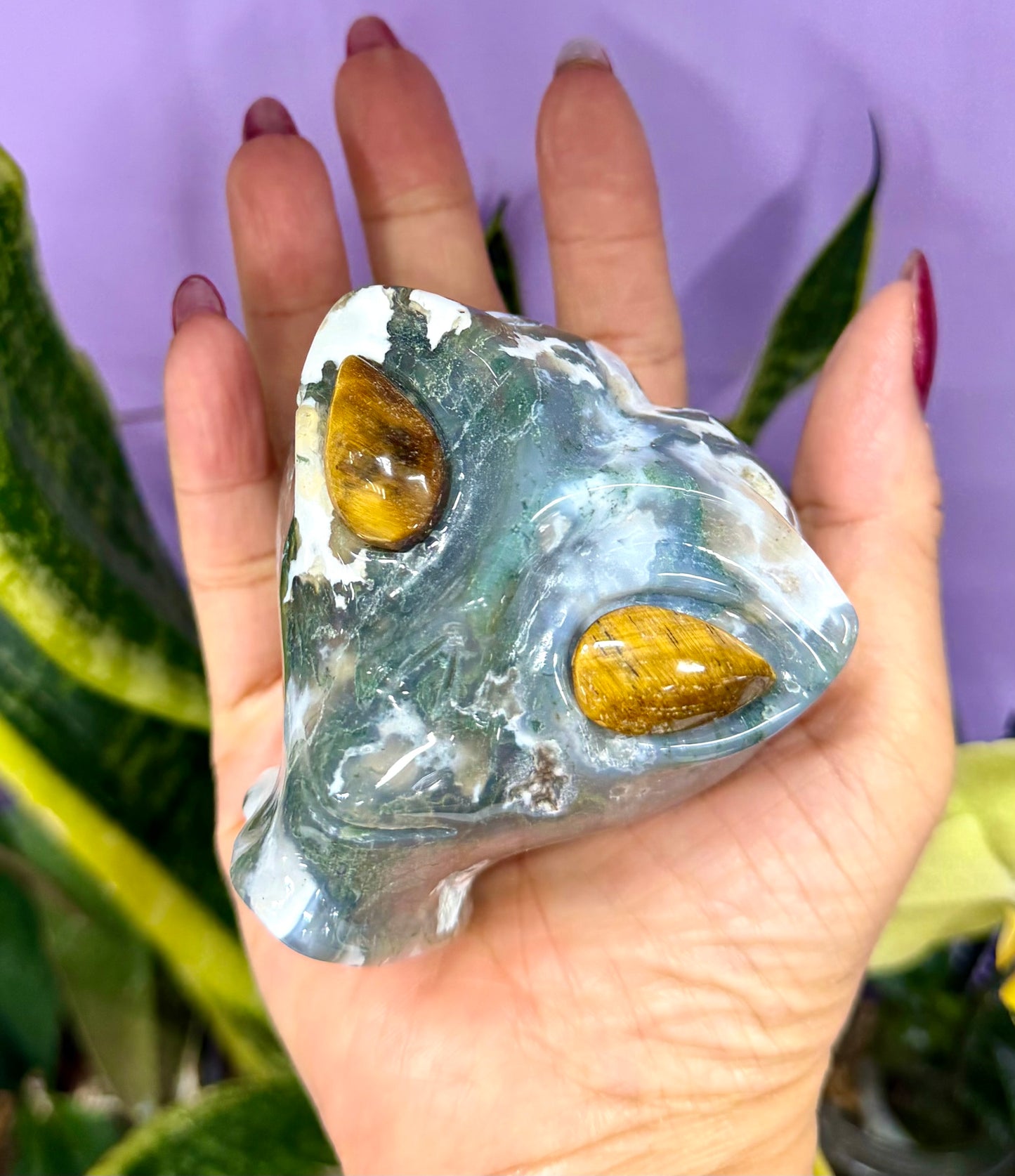 4 PCs Natural Mix Crystal Alien Head 7cm Healing Energy