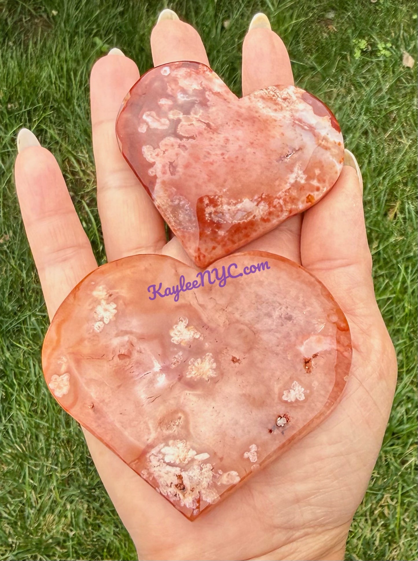 Wholesale Lot 2 lbs Natural Carnelian Flower Agate Heart Crystal Healing Energy