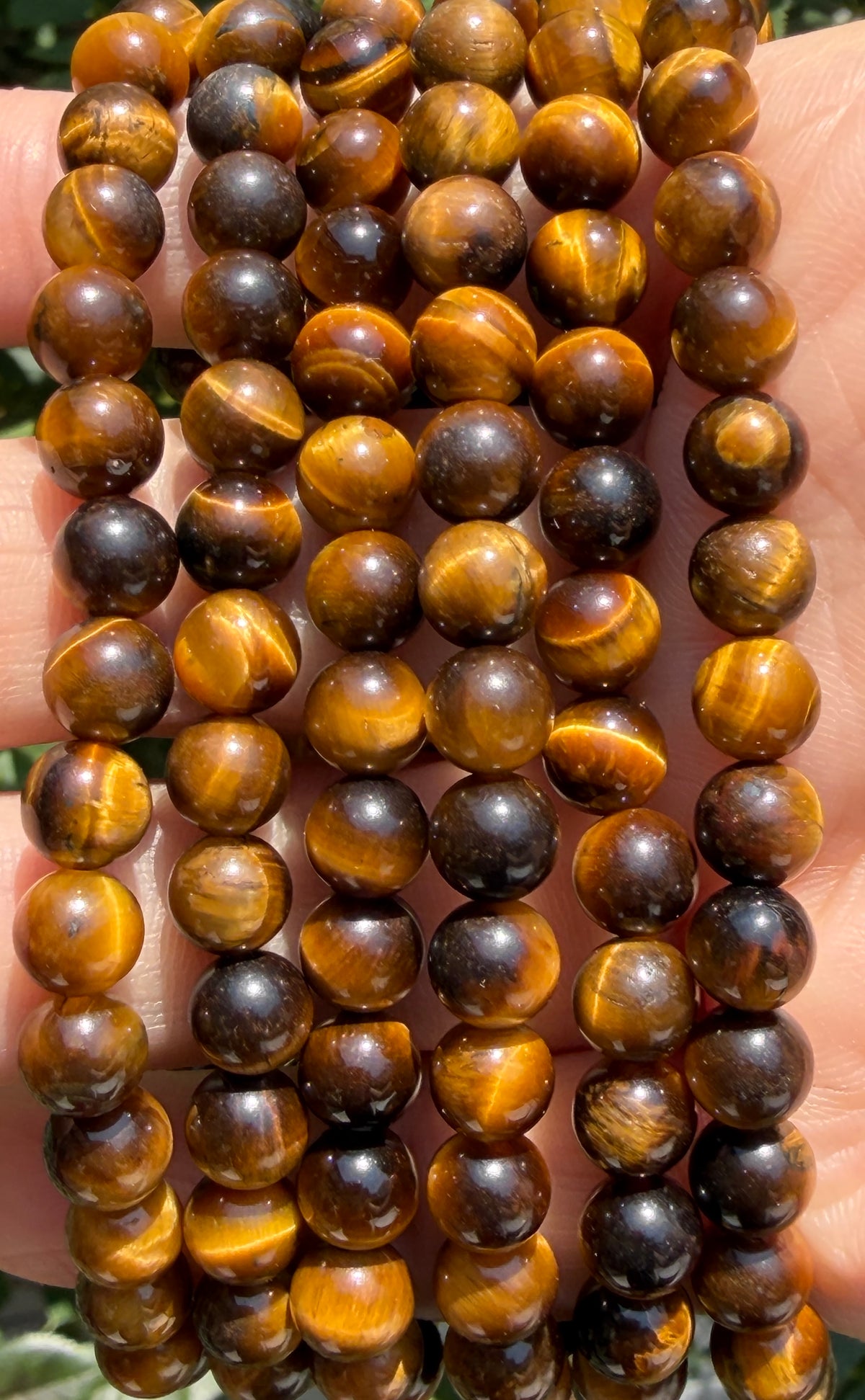 Wholesale Lot 6 Pcs tigers eye 6mm 7.5” Crystal Healing Stretch Bracelet