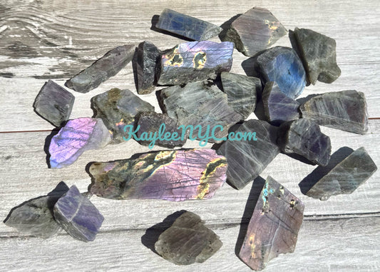 Wholesale Lot 2 lbs Natural Sunset Labradorite Slab Crystal