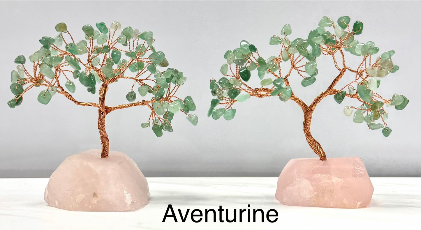 Wholesale Lot 4 Pcs Bonsai Tree with Rose Quartz Crystal Base