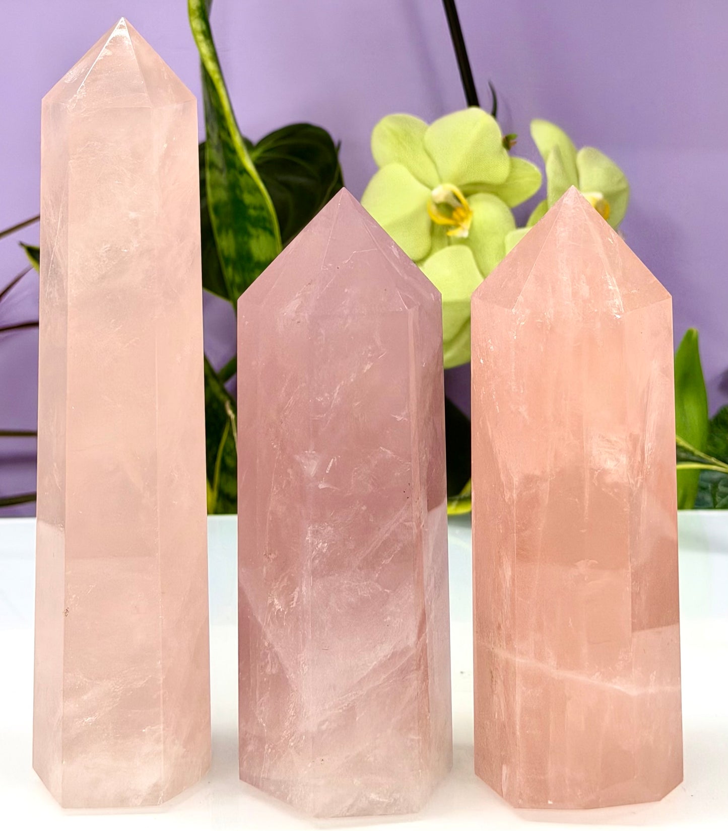 Wholesale Lot 4 Pcs Natural Rose Quartz Tower Crystal Obelisk point 3.8 to 4 lbs Healing Energy