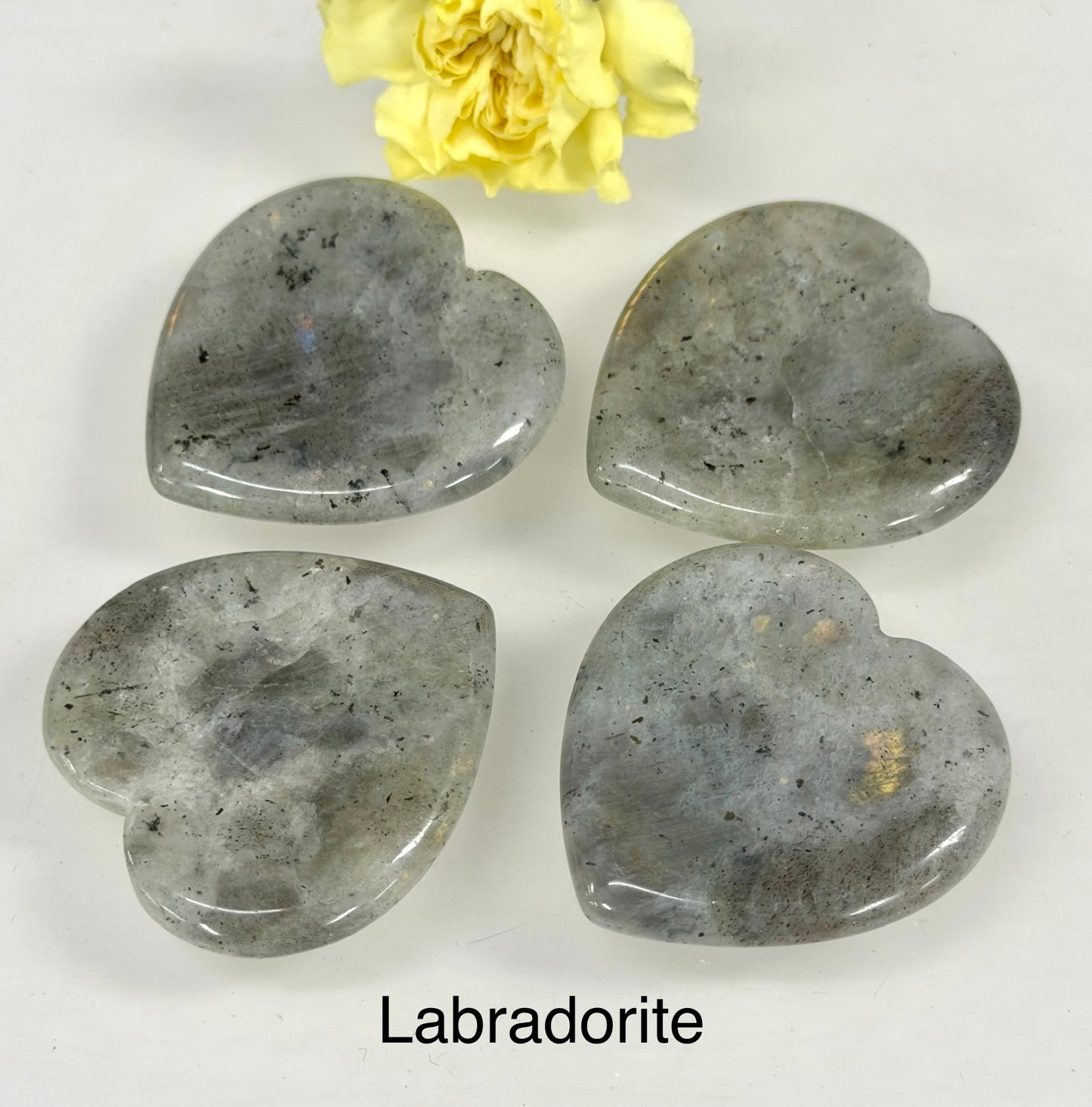 11 PCs Natural Crystal Heart Shaped Worry Stone Healing Energy