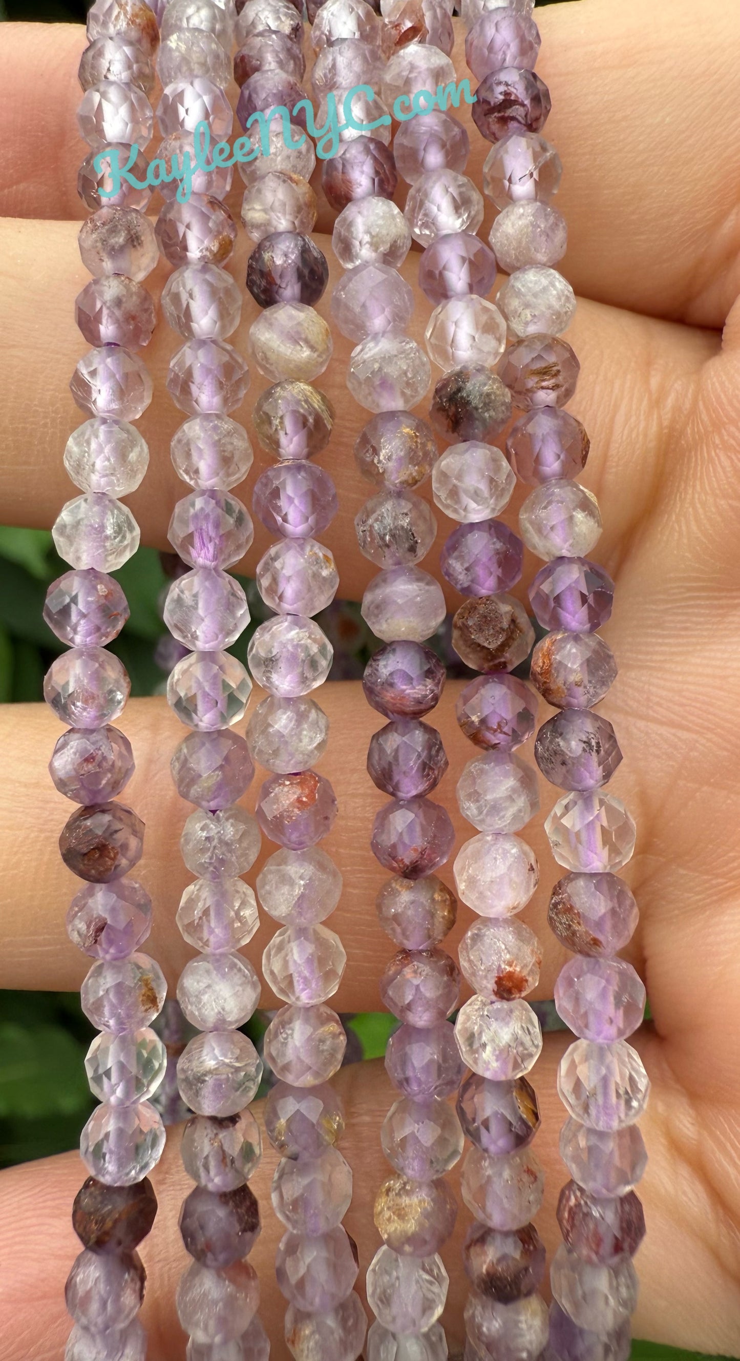 Wholesale Lot 6 Pcs Natural Faceted Super Seven 4mm 7.5” Crystal Healing Stretch Bracelet