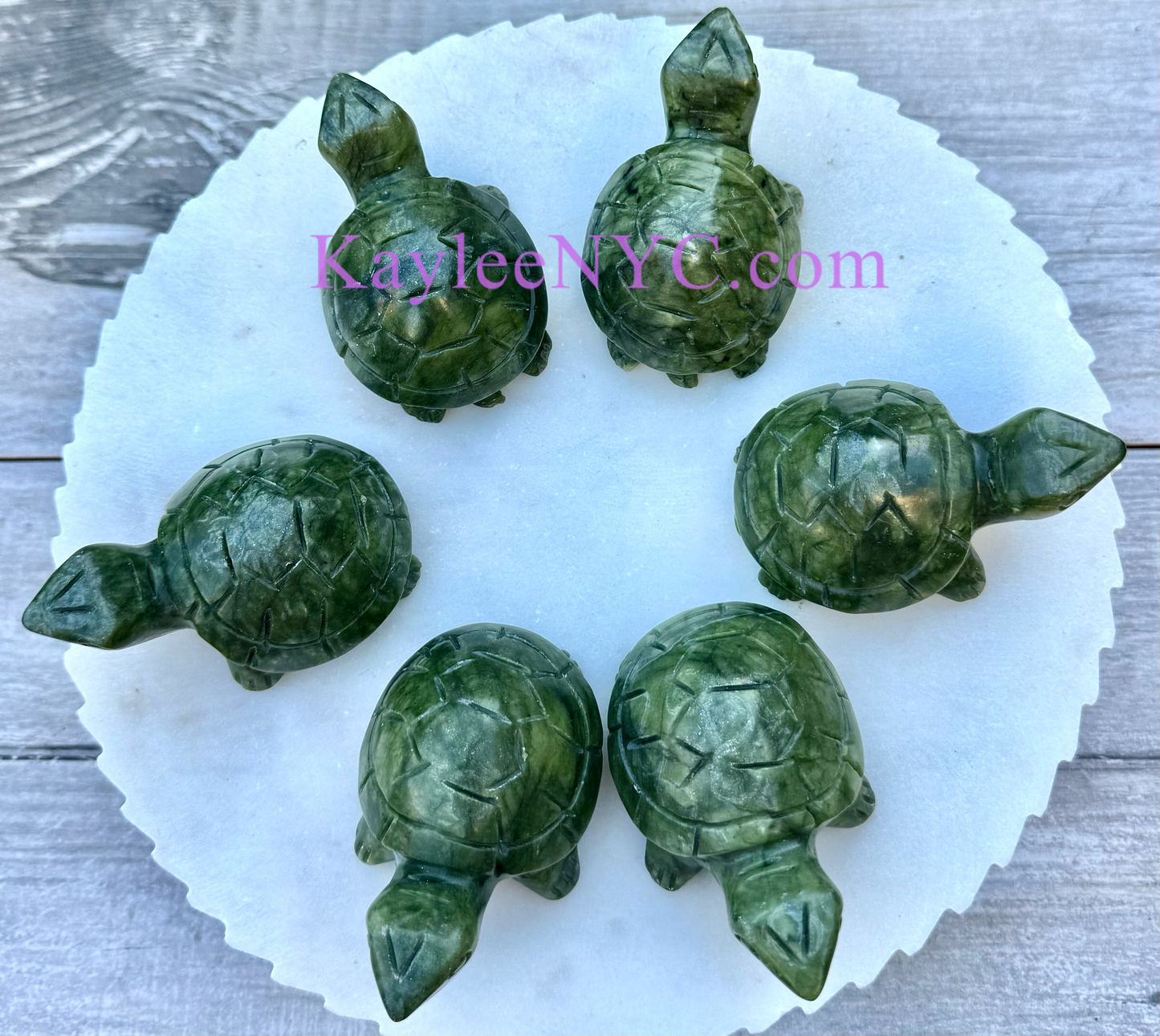 6 PCs Natural Nephrite Jade Turtle healing energy