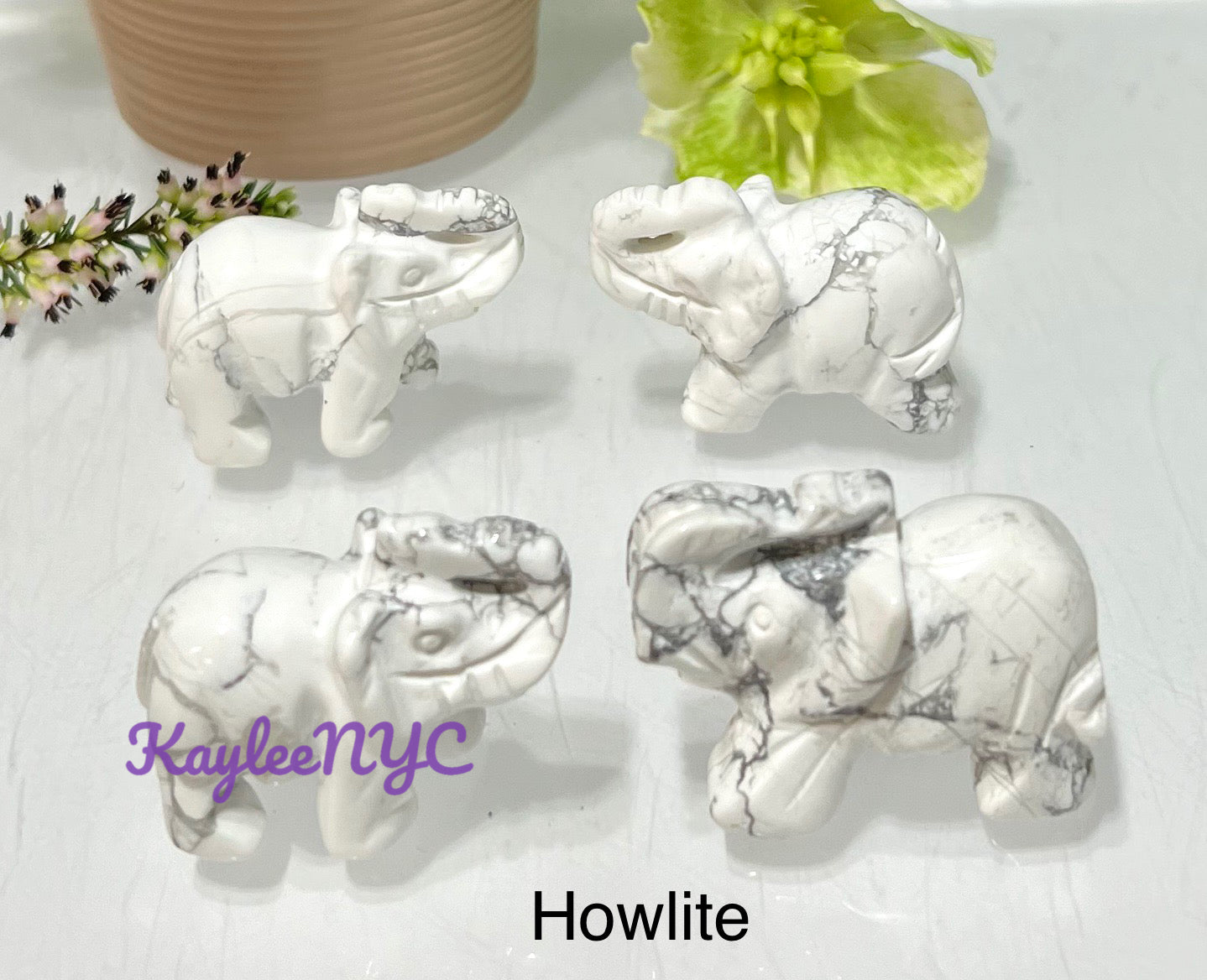 8 PCs 1.5” Mix Natural Crystal Elephant