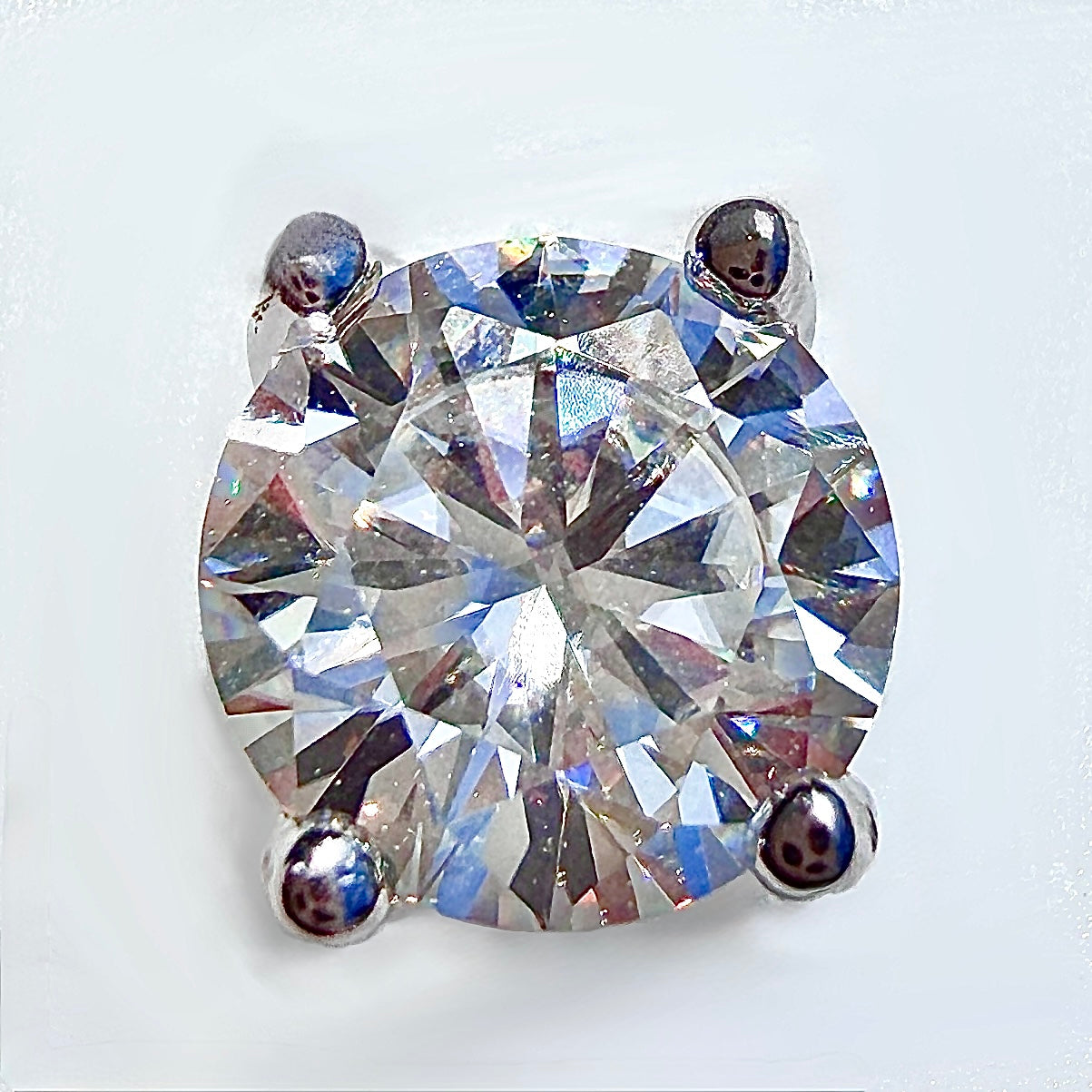 Wholesale Lot 5 Pairs Natural Moissanite Sterling Silver(925) Earring Studs 7.5mm