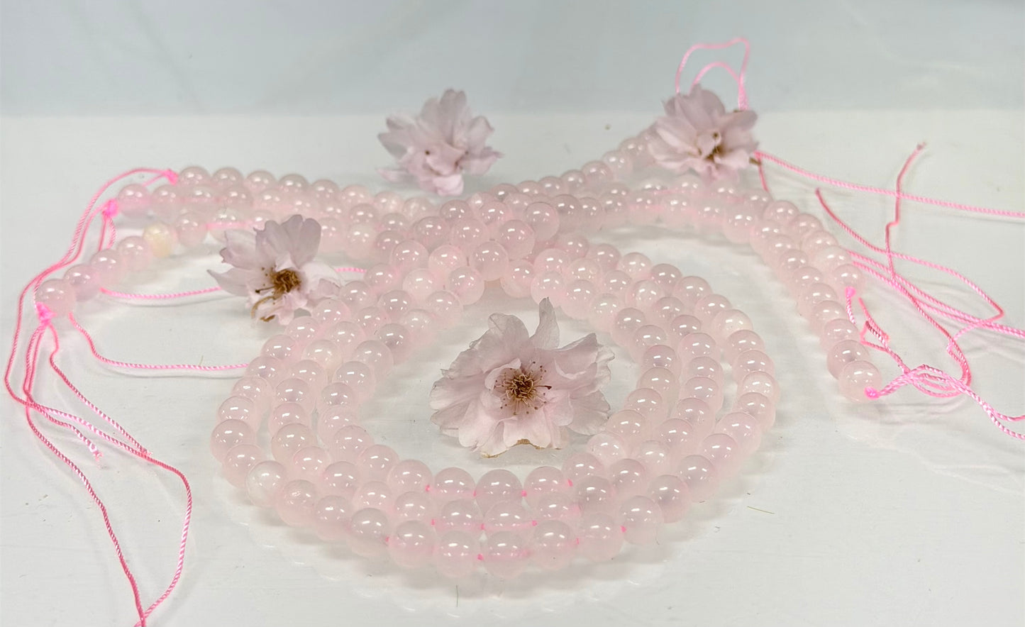 3 strands 6mm Natural Mangano Calcite Beads