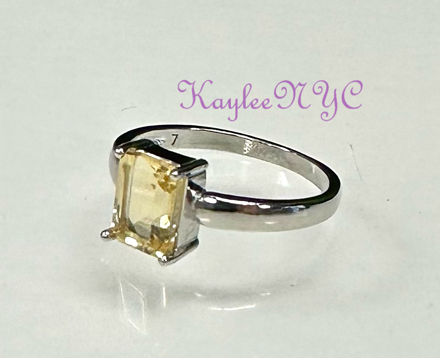 7 pcs Citrine White Bronze Ring