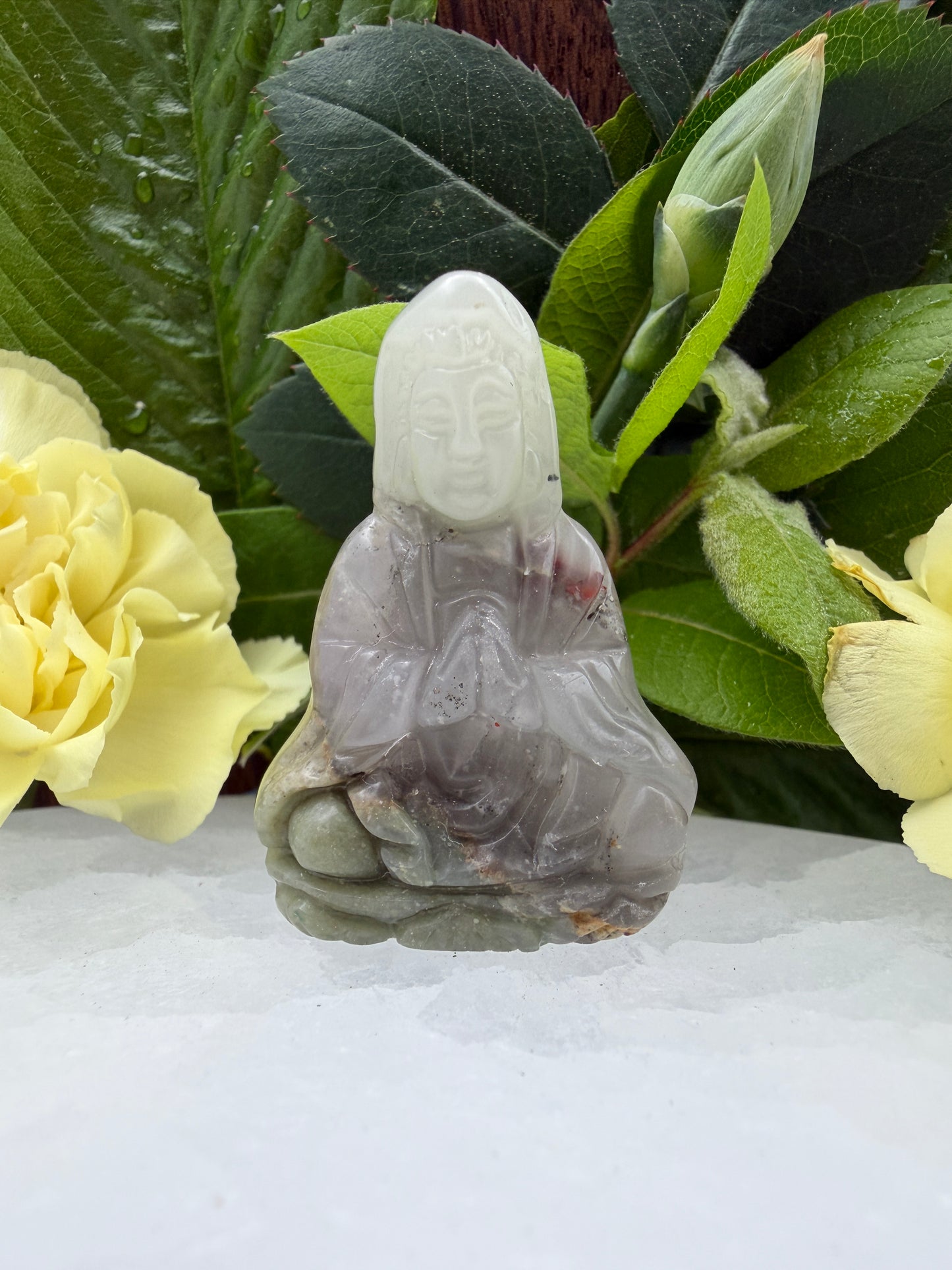 10 Pcs 1.5” Natural Crystal Guanyin Female Buddha