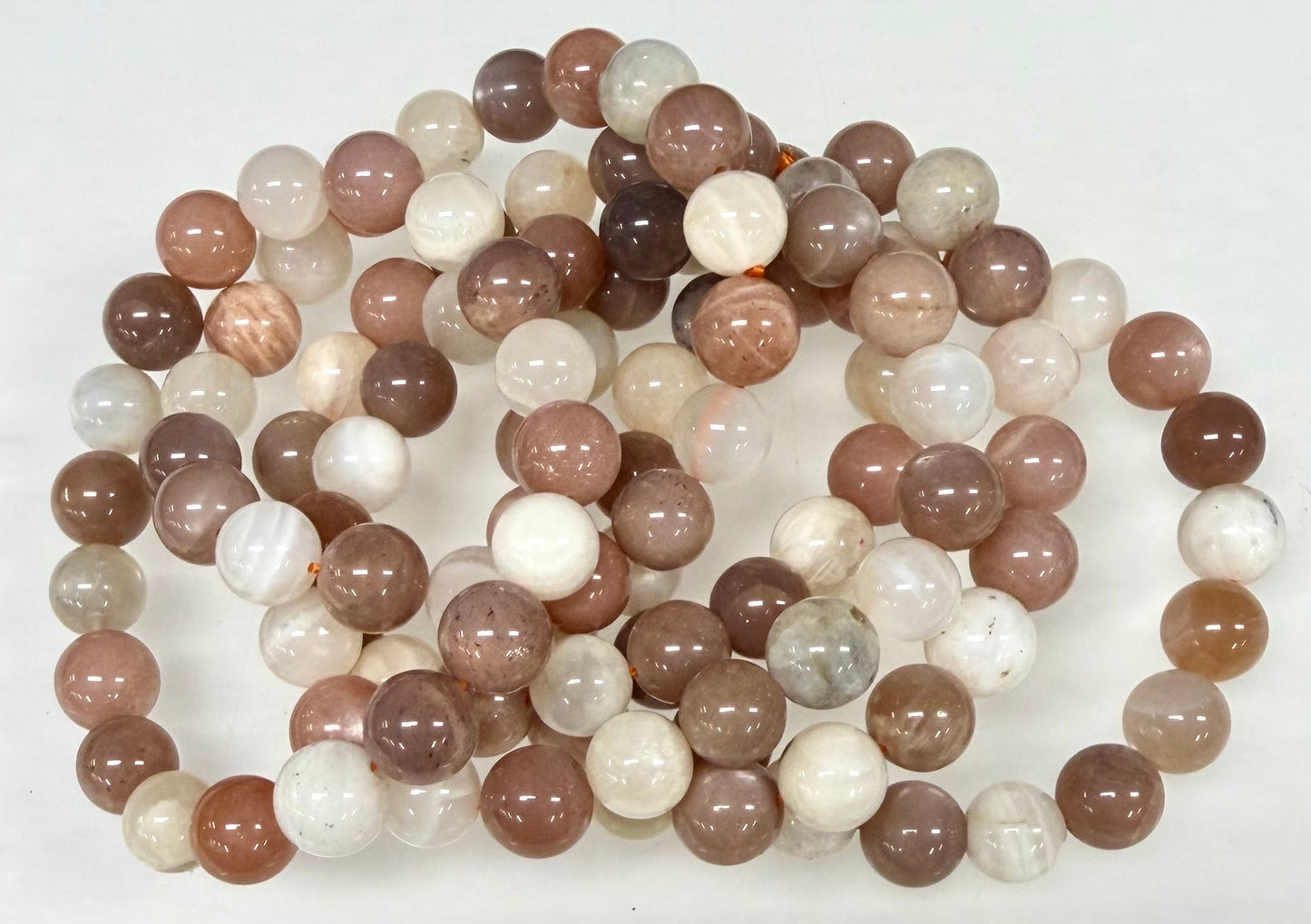 Wholesale Lot 6 Pcs Natural Mix Moonstone 10mm 8” Stretch Bracelet