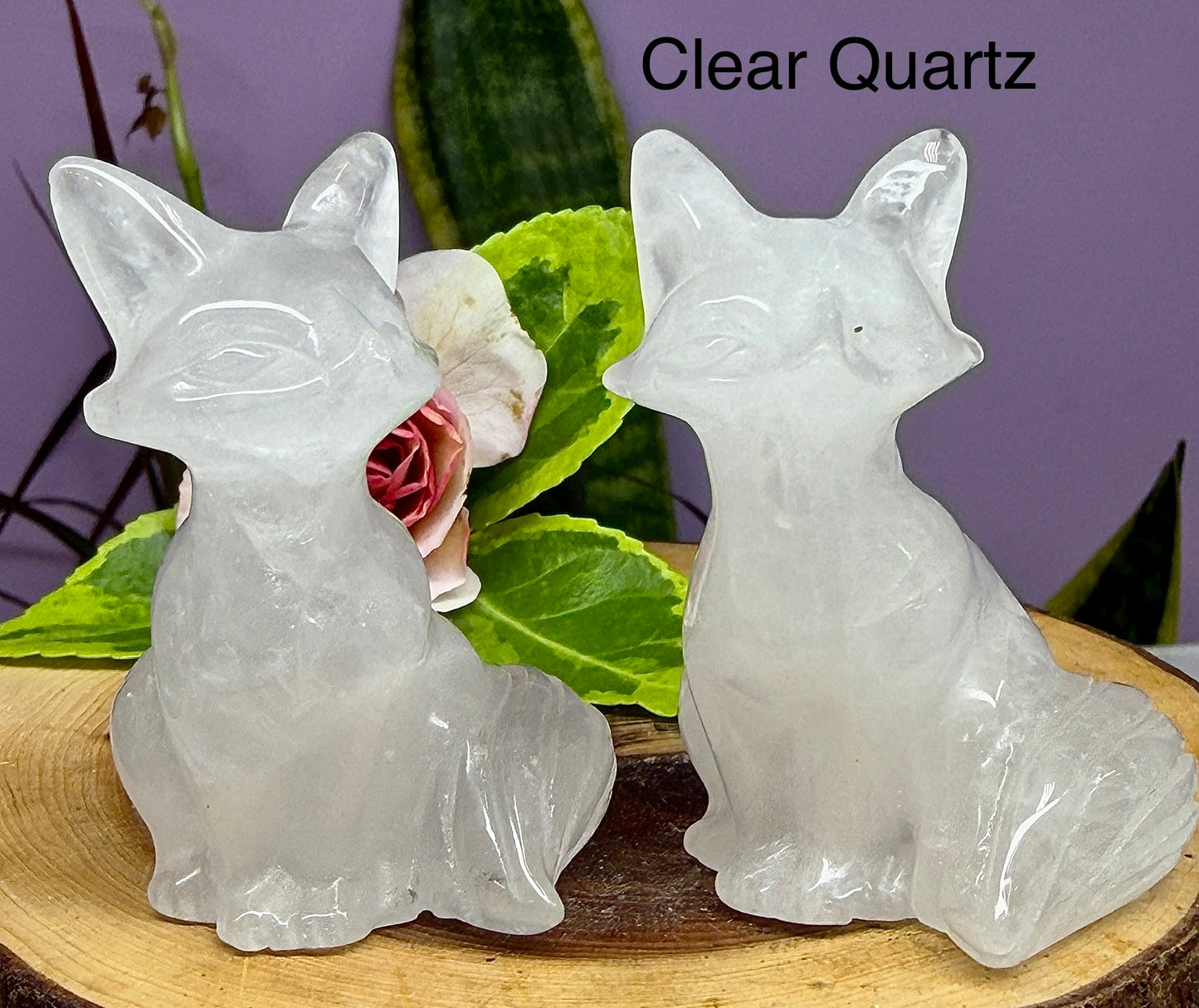 4 pcs Mix Natural Crystal Fox Healing Energy