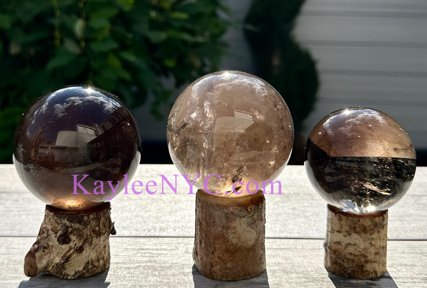 3-4 PCs Natural Smoky Quartz Sphere Crystals Healing Energy