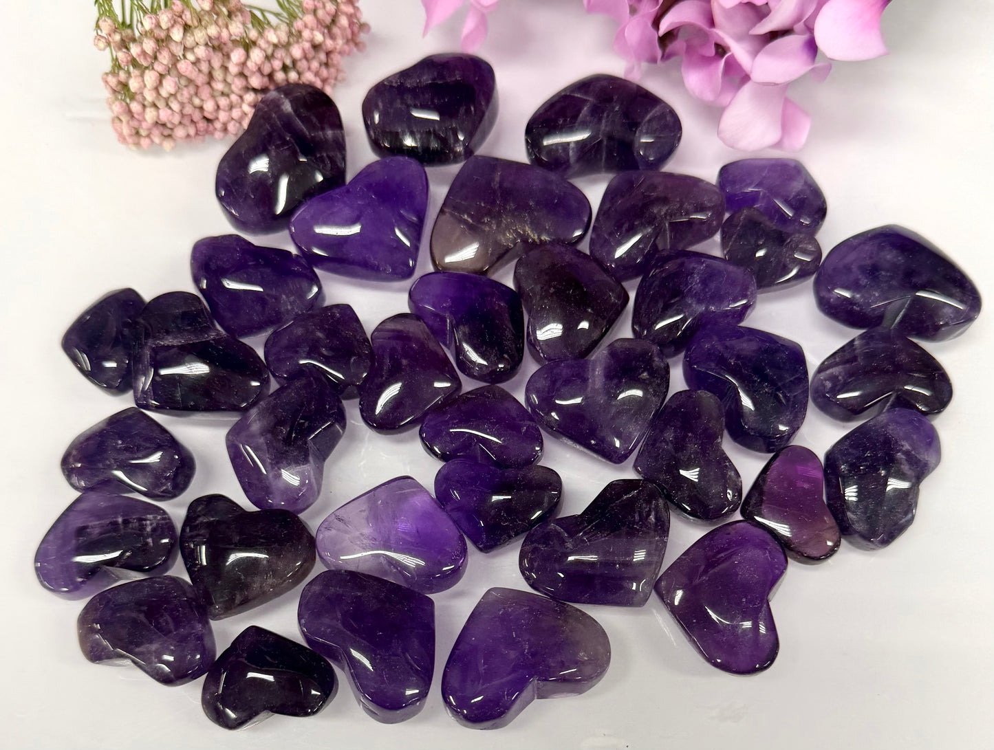 Wholesale 1 lb Lot Natural Amethyst Heart Crystal Energy