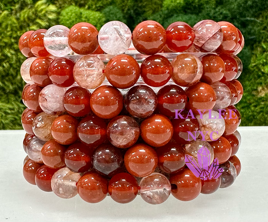 6 PCs 8mm Natural Root Chakra Stretch Bracelet 7.5”