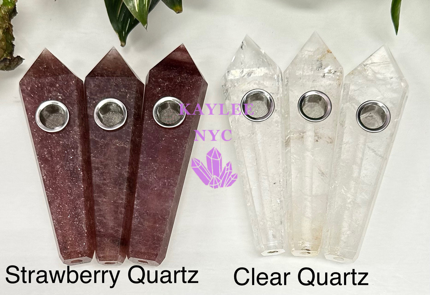 6 PCs Natural Mix Crystal Pipe