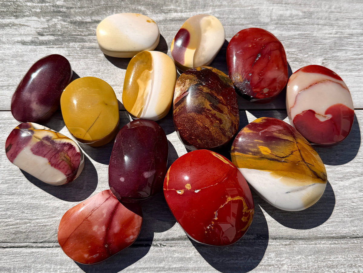Wholesale Lot 2 lbs Natural Mookaite Jasper Palm Stones Crystal Healing Energy