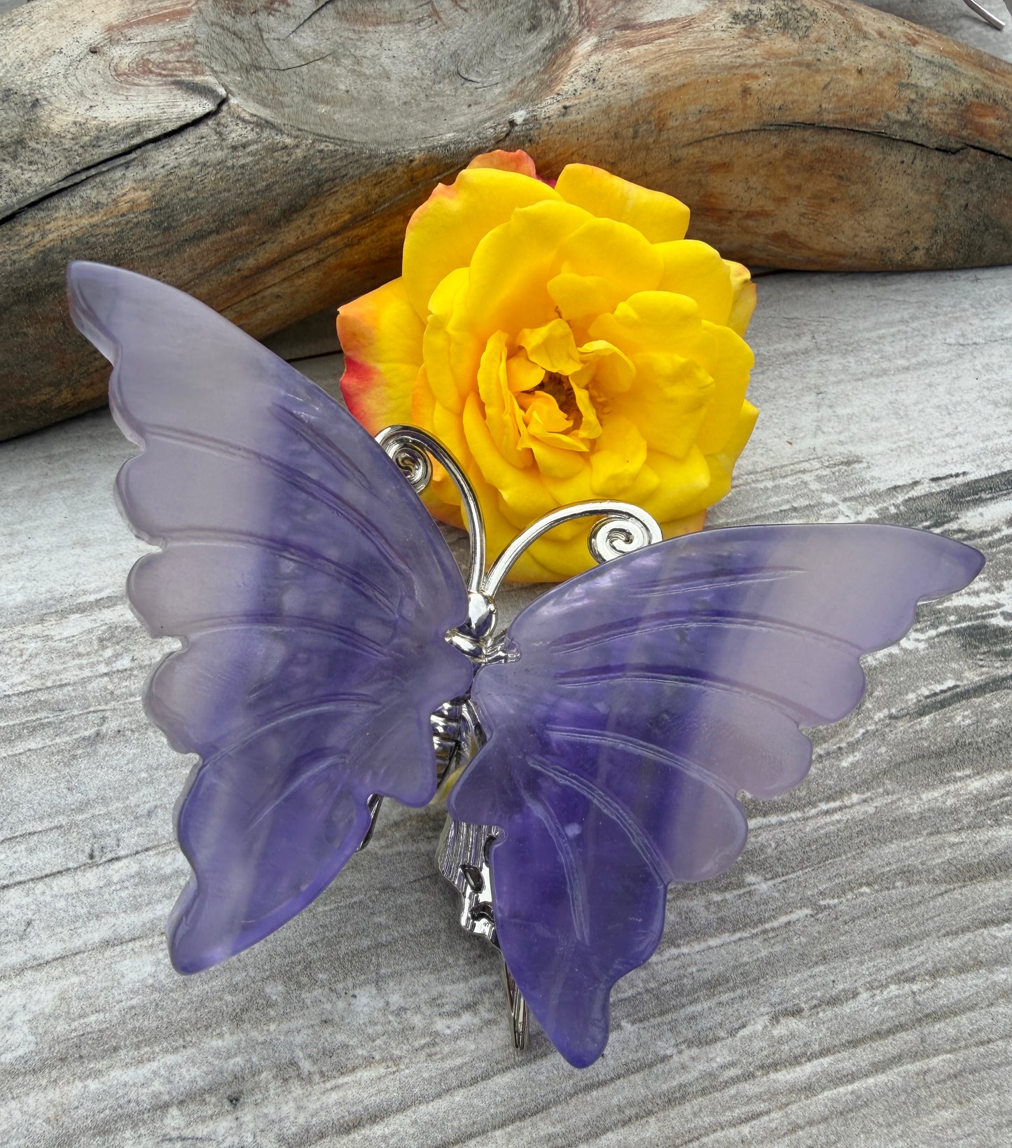 Wholesale Lot 5 pcs Natural Purple Fluorite Crystal Butterfly Healing
