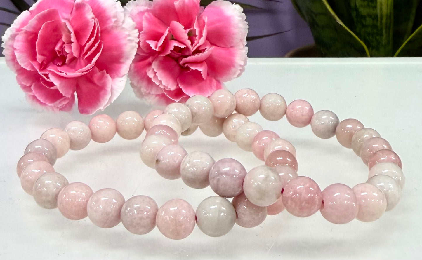 Wholesale 6 Pcs Natural Pink Opal 8mm 7.5” Stretch Bracelet Crystal Healing Energy