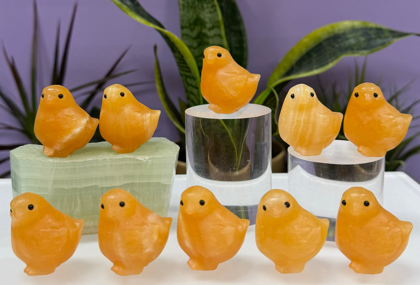 10 PCs 4cm Natural Orange Calcite Chick Crystal Healing Energy