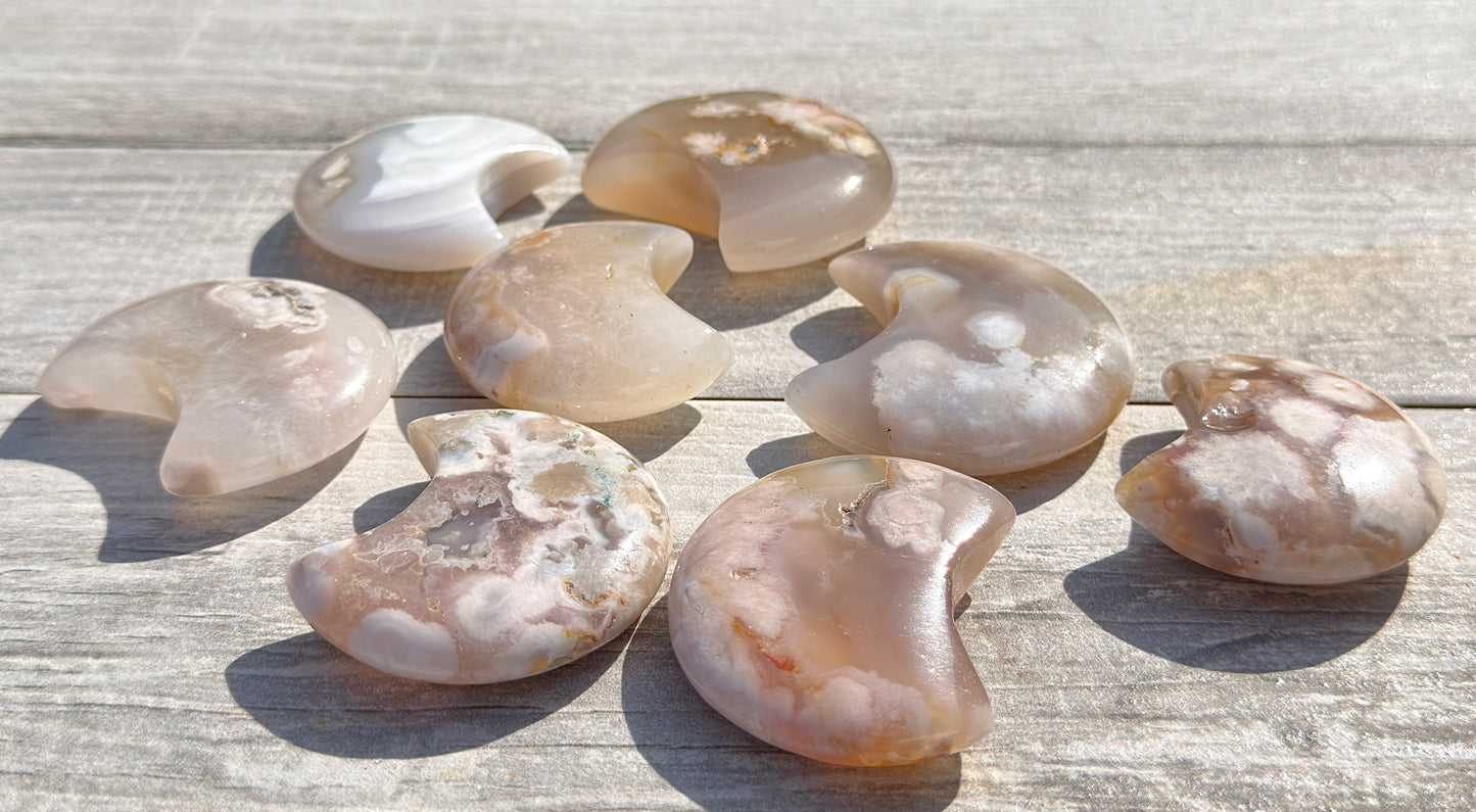 Wholesale Lot 1 lb Natural Flower Agate Crystal Moon Healing Energy