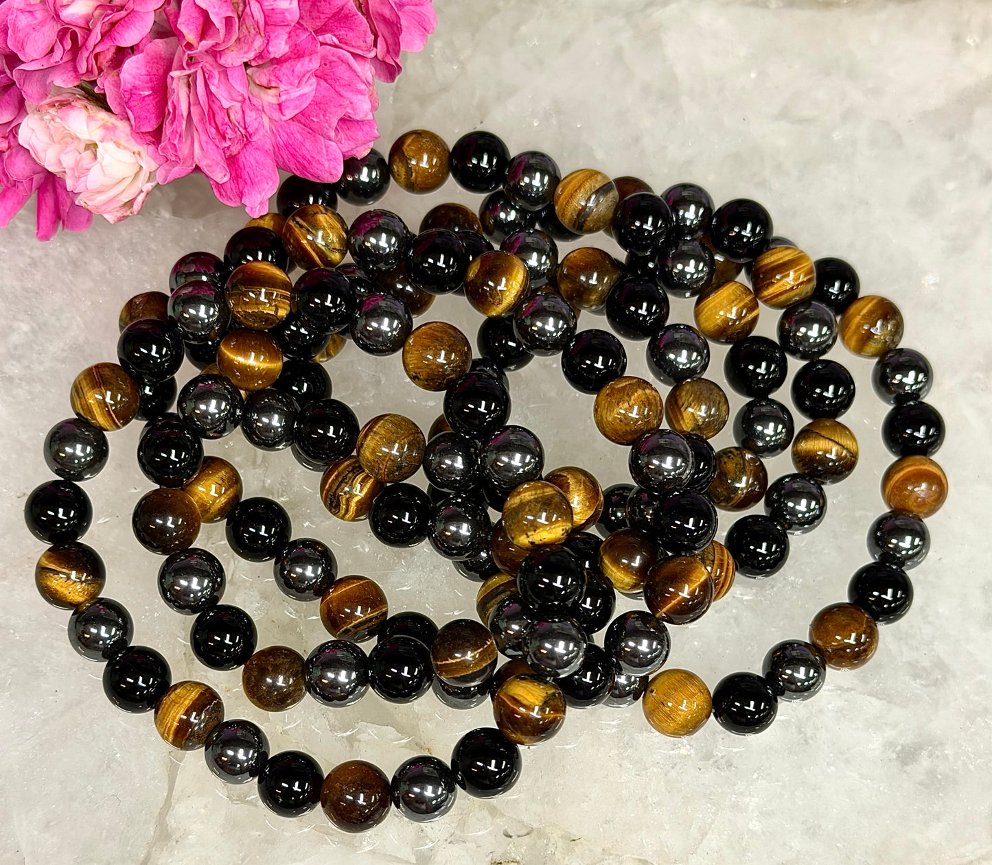 Wholesale 6 Pcs Protection Crystal Healing Stretch Bracelet 8mm 7.5"