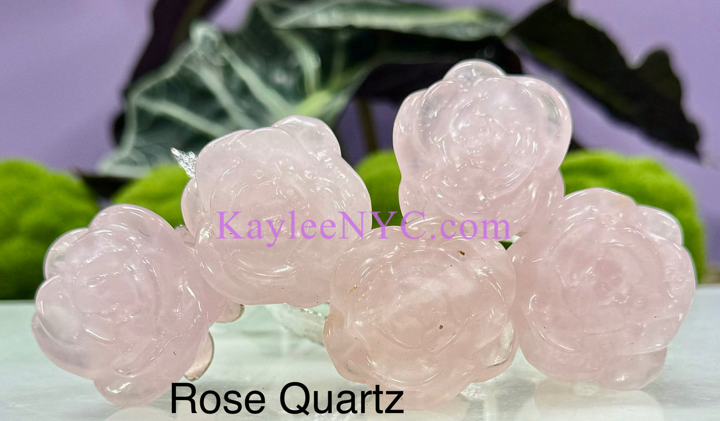 Wholesale Lot 5 PCs Natural Crystals Rose w/stem Healing Energy