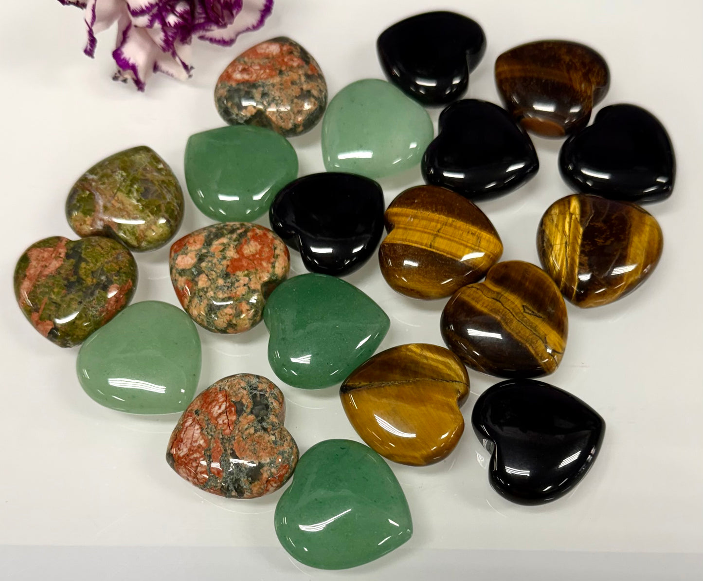 Wholesale Lot 20 Pcs 30mm Mixed Crystal Hearts Healing Energy